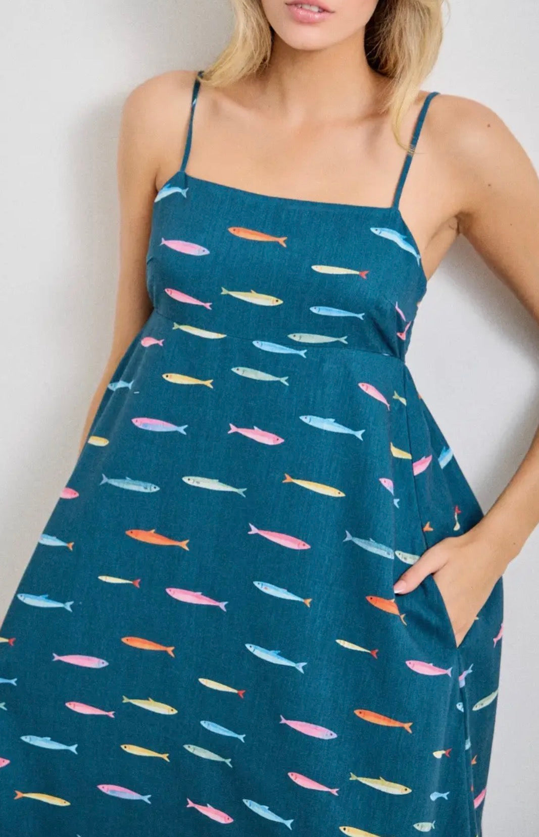 Fish Print Midi