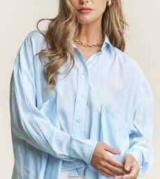 Sky Blue Dolman Blouse
