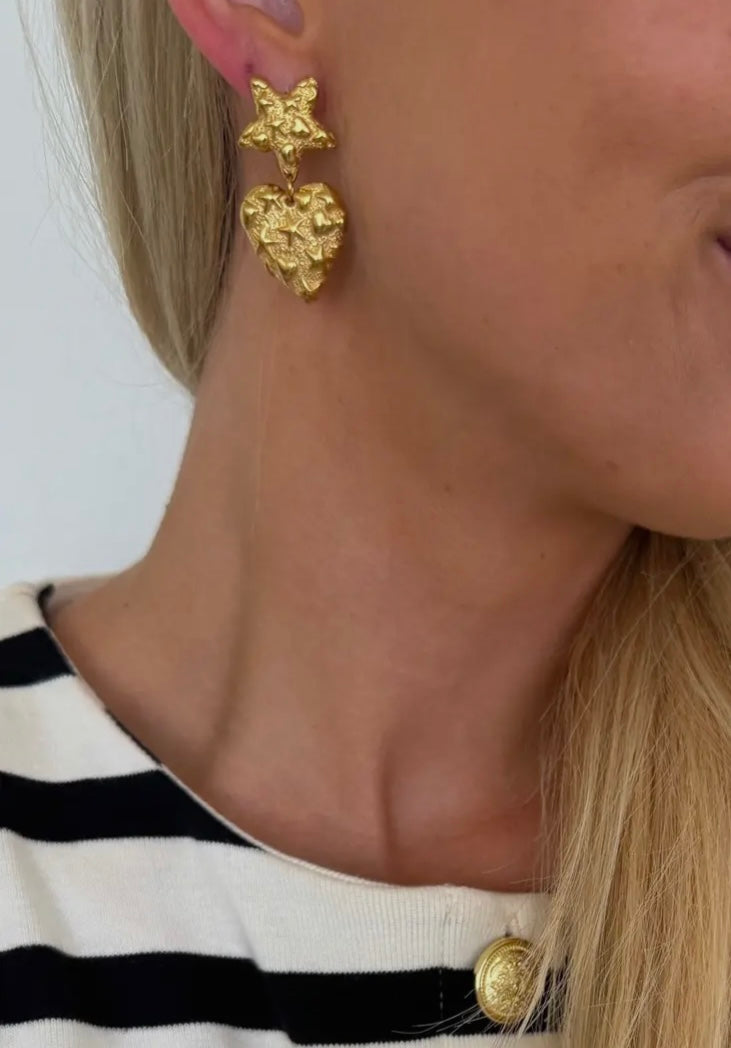Stars and Hearts Drop Earrings