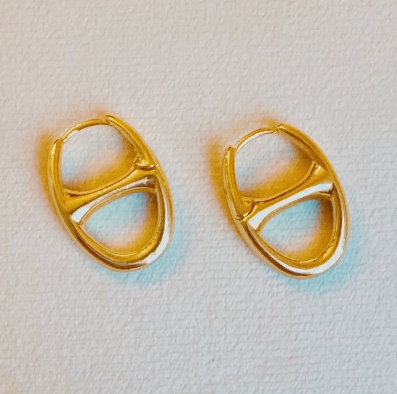 Button Horse Bit Hoop Earrings