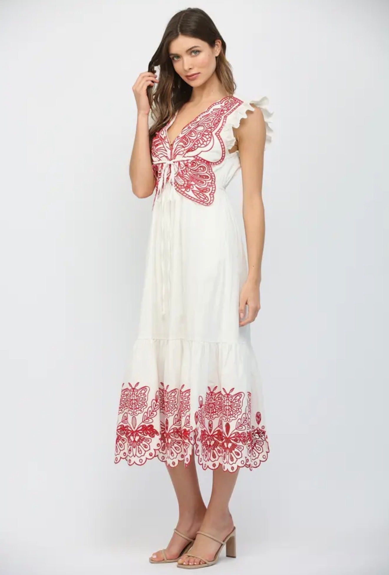 Embroidered Butterfly Dress