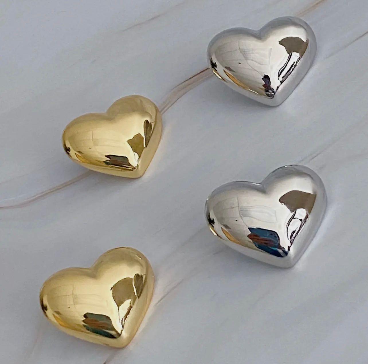 Large Heart Stud Earrings