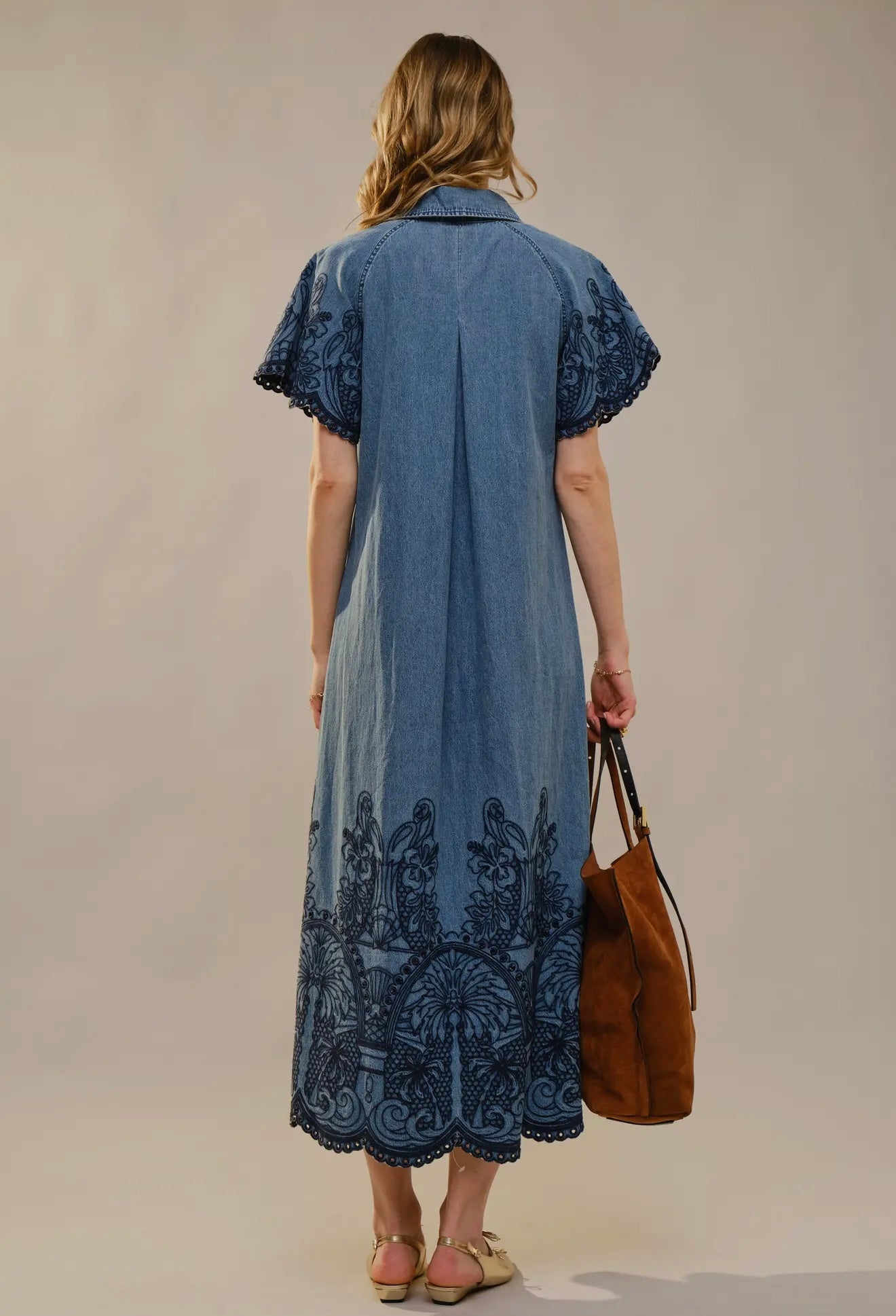 Embroidered Hem Dress
