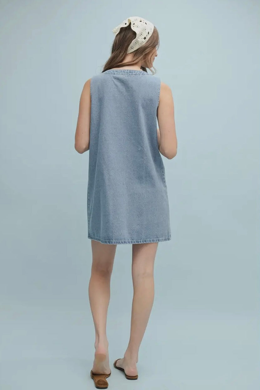 Denim Button Dress