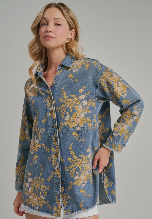 Floral Denim Shirt