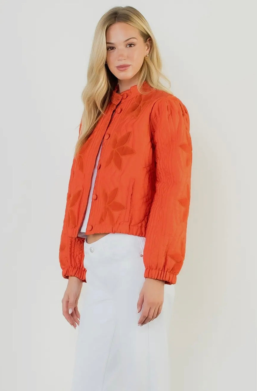 Velvet Flower Quilted Jacket