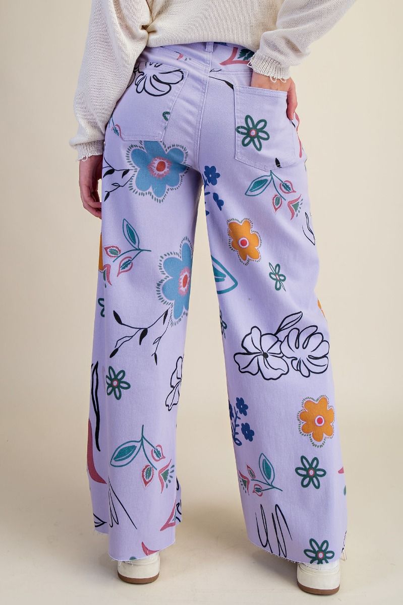 Floral Frenzy Denim- Lavender
