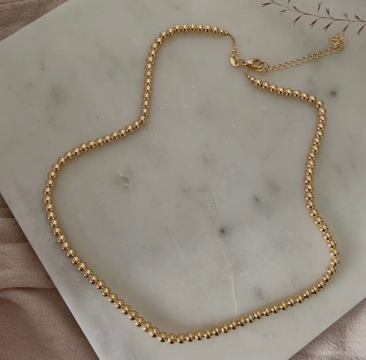 Gold Bead Layering Necklace
