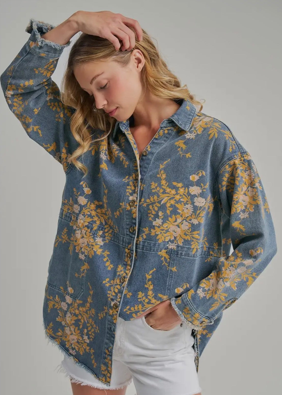 Floral Denim Shirt
