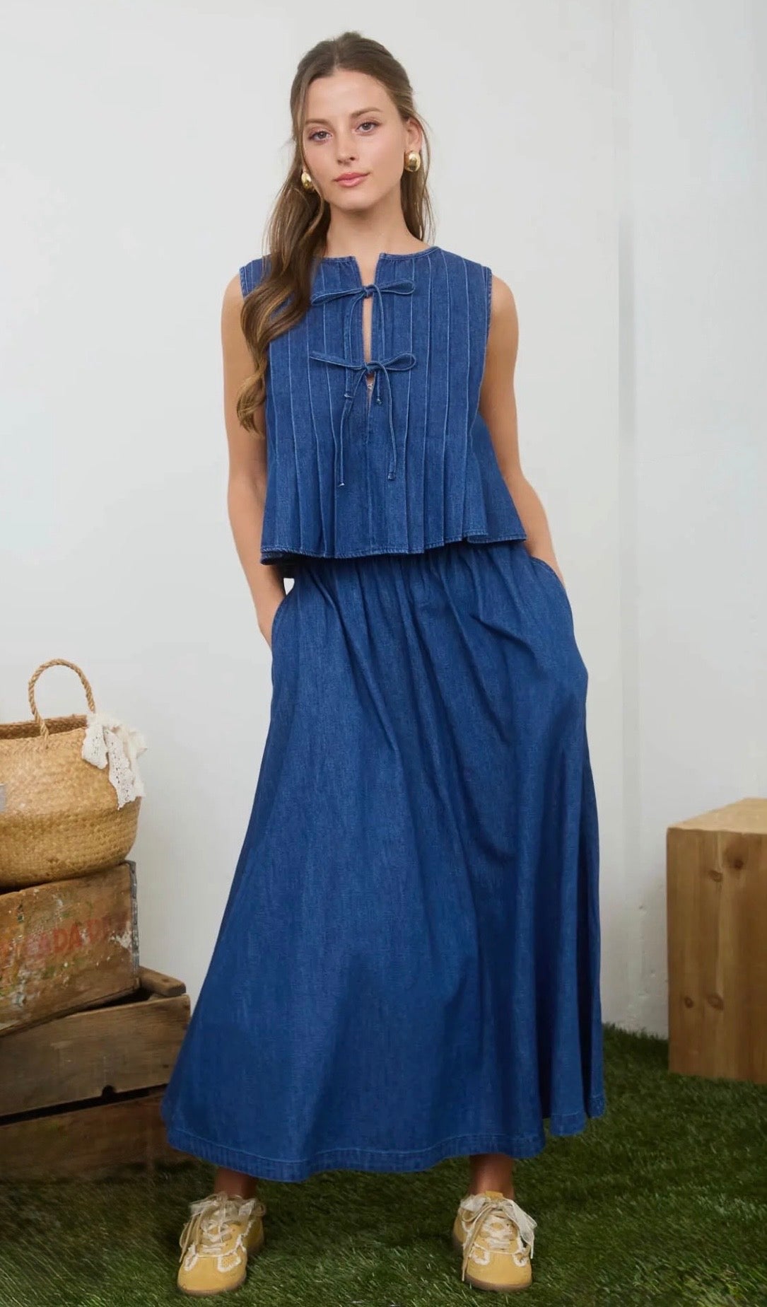Denim Skirt Set