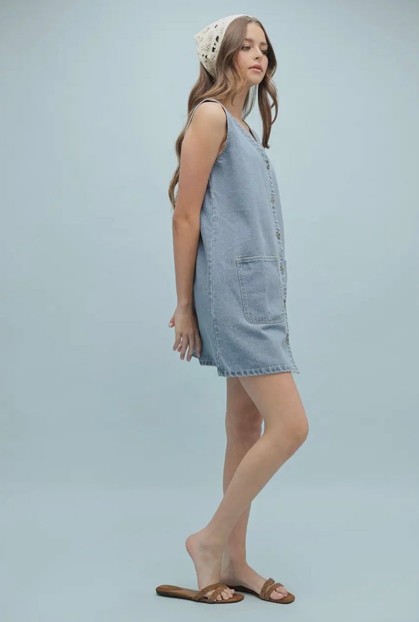 Denim Button Dress