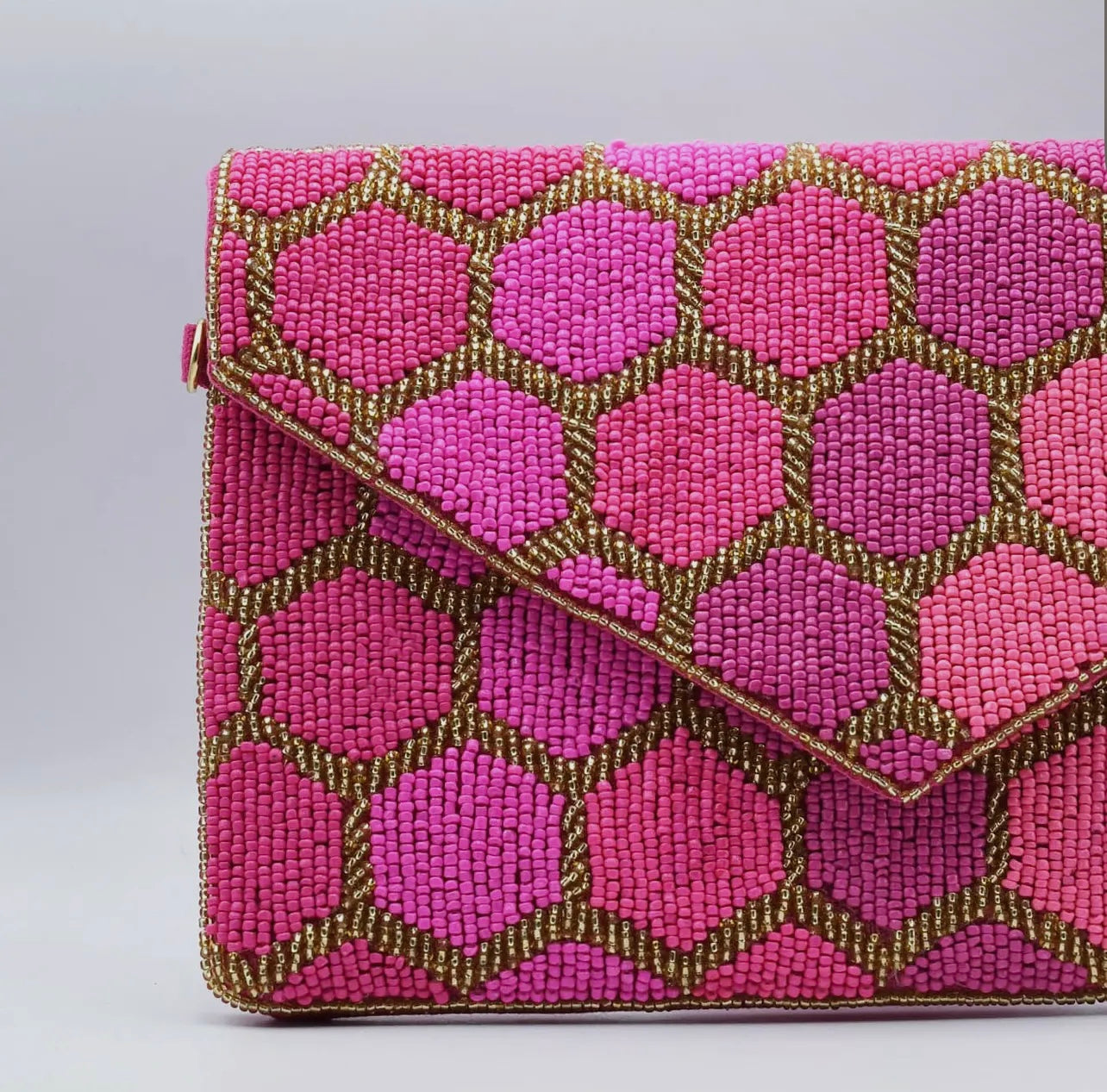 Honeycomb Beaded Clutch