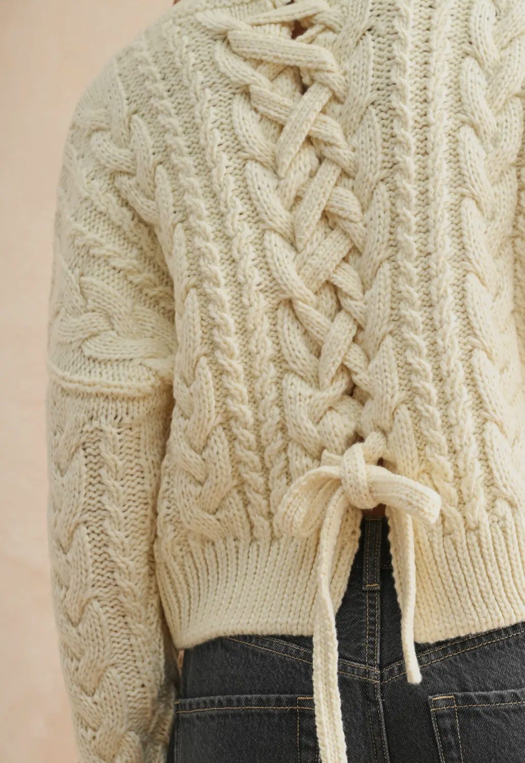 Lace-up Sweater