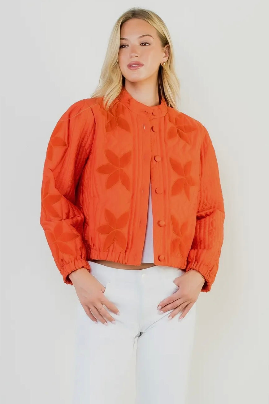 Velvet Flower Quilted Jacket