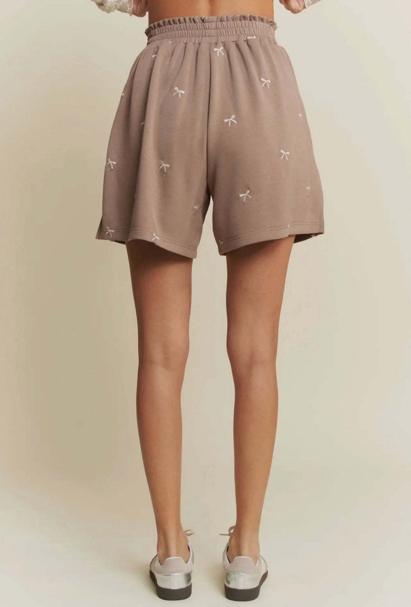 Velvet Ribbon Hoodie & Shorts Set