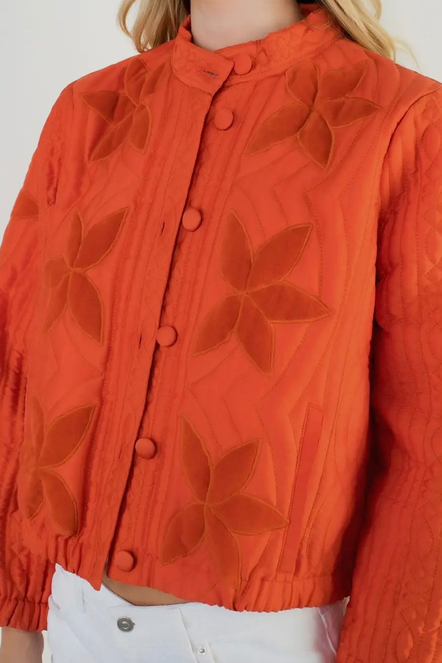 Velvet Flower Quilted Jacket