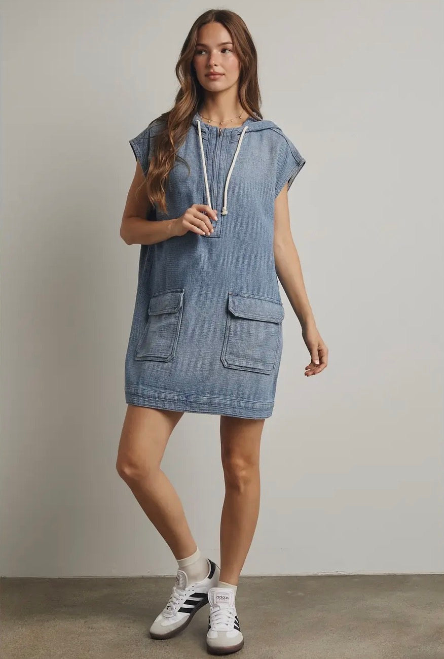 Denim Hoodie Dress