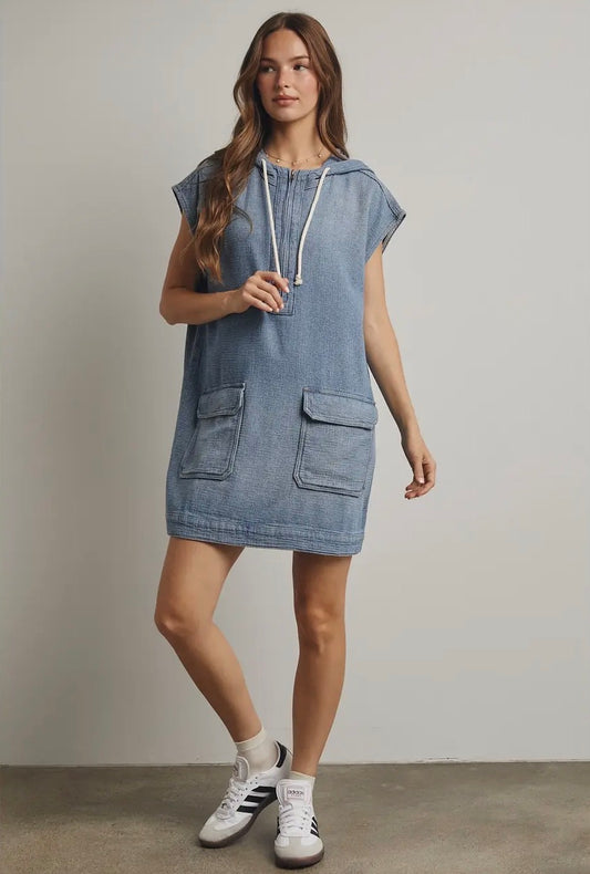Denim Hoodie Dress