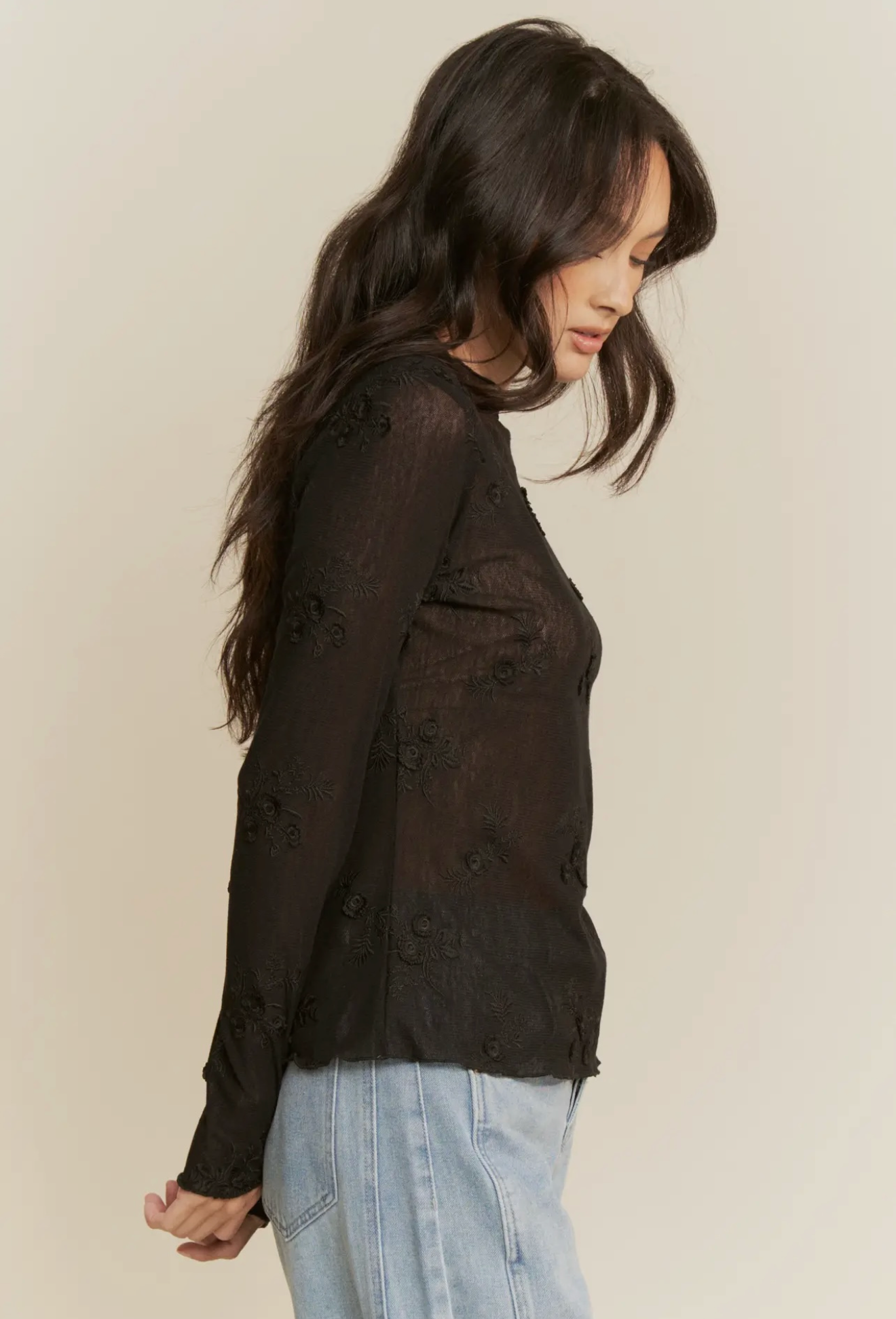 Floral Embroidered Mesh
