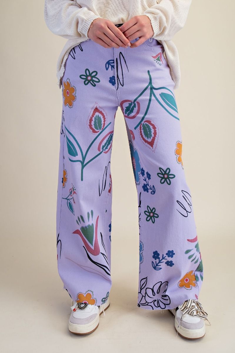 Floral Frenzy Denim- Lavender