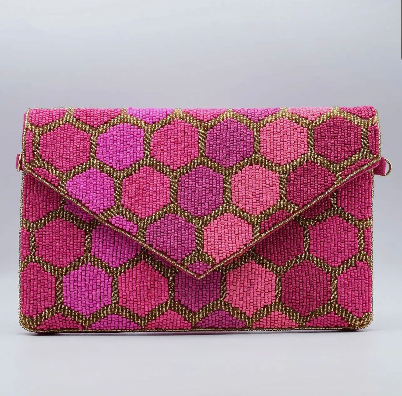 Honeycomb Beaded Clutch