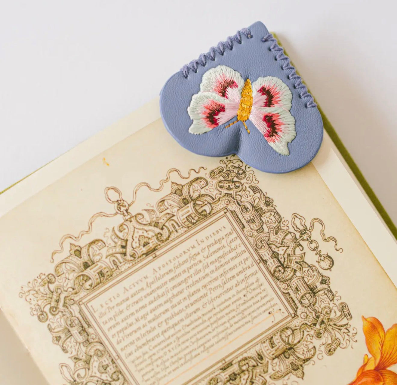 Embroidered Heart Corner Bookmarks