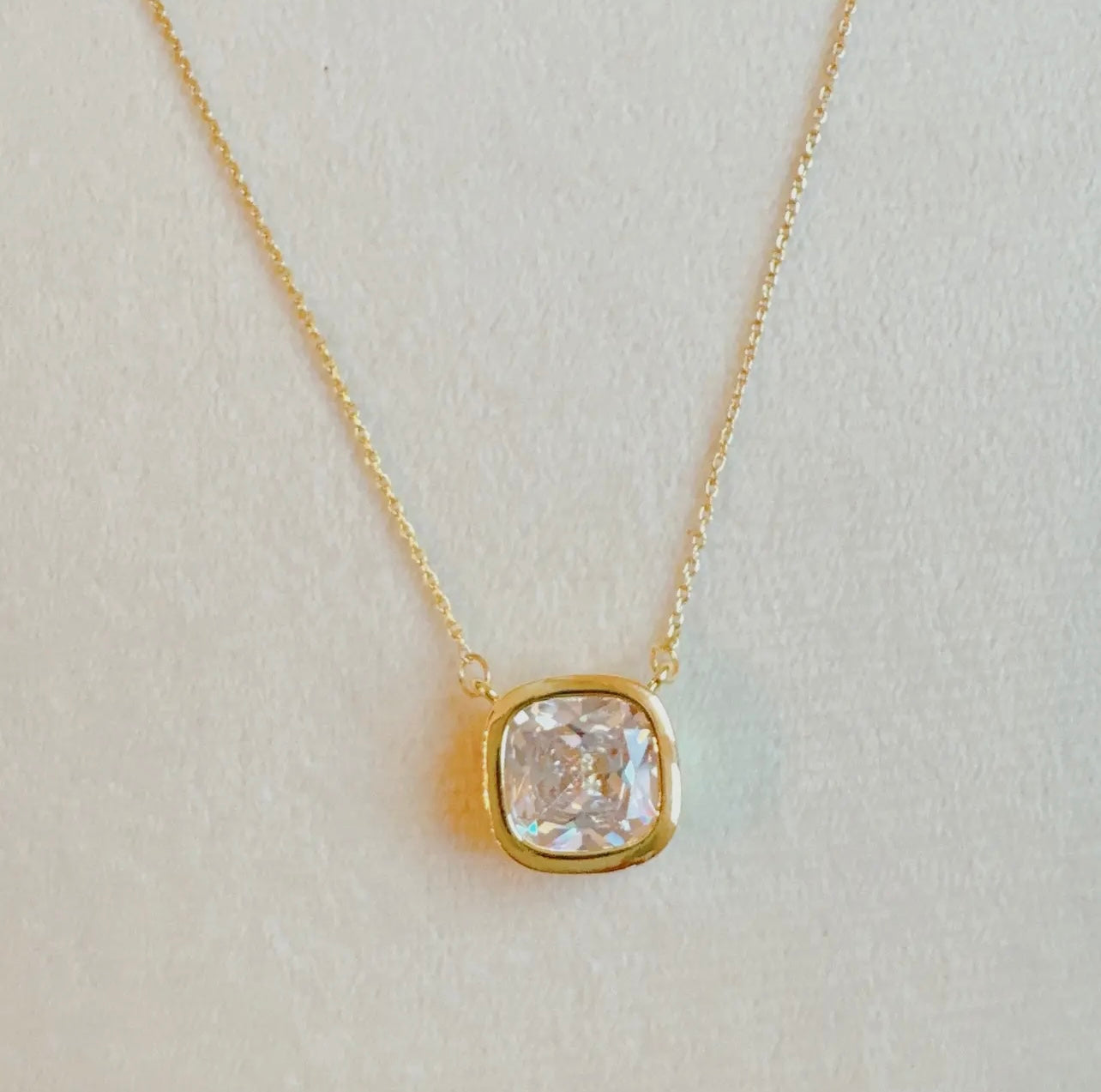 Large Bezel Diamond Necklace