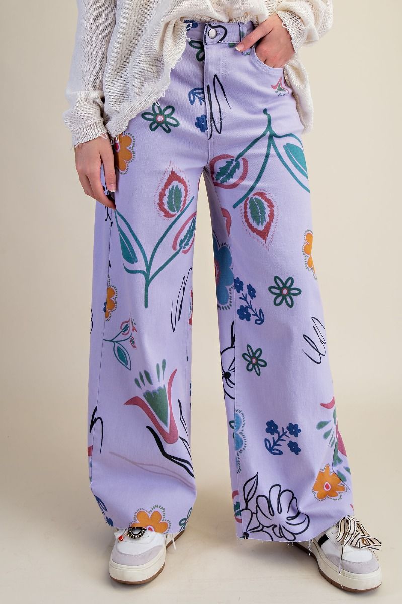 Floral Frenzy Denim- Lavender