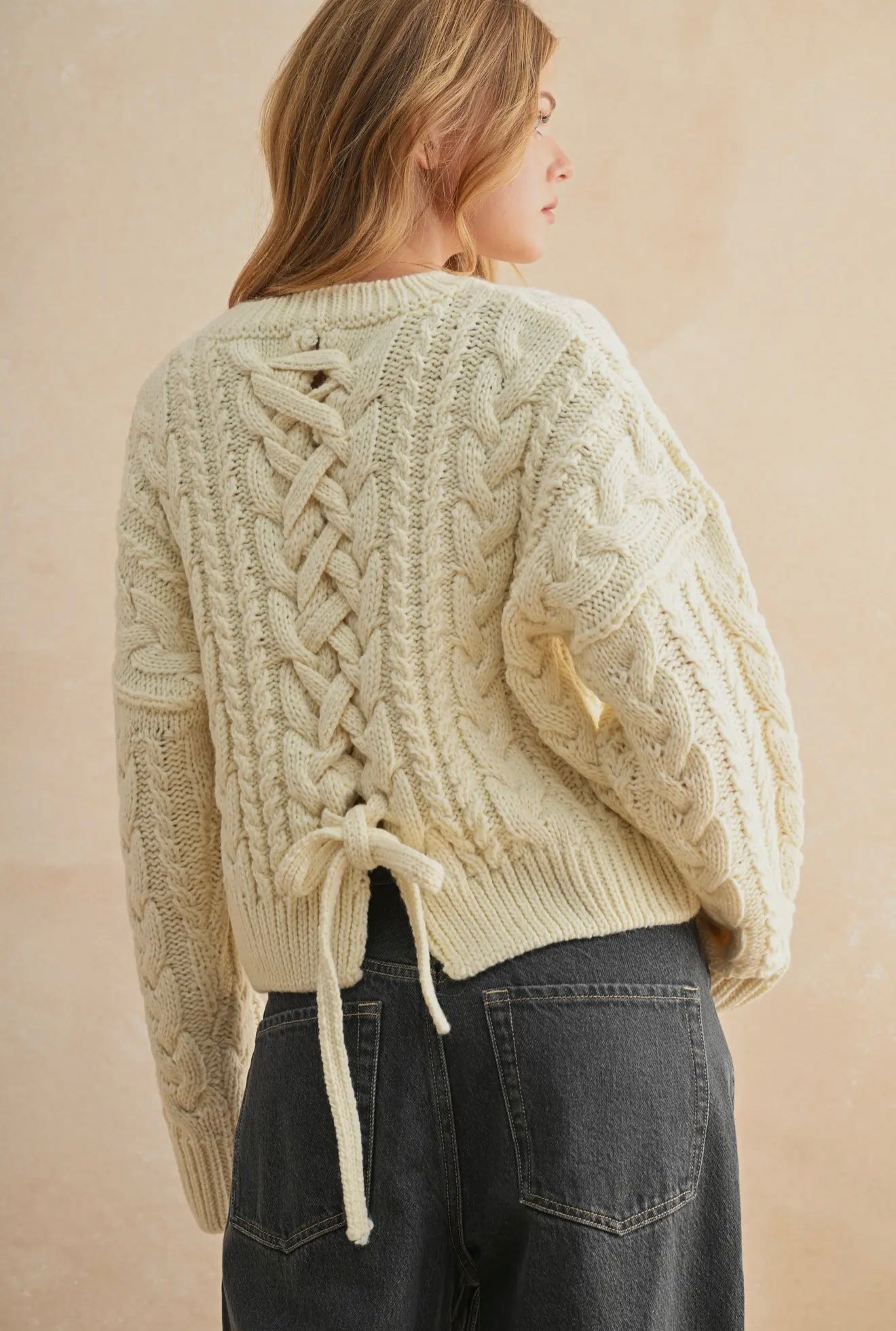 Lace-up Sweater