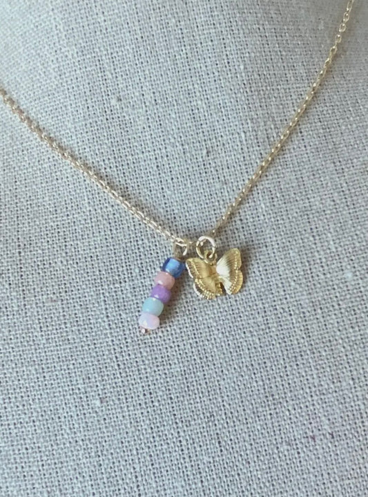 Small Butterfly Bead Necklace
