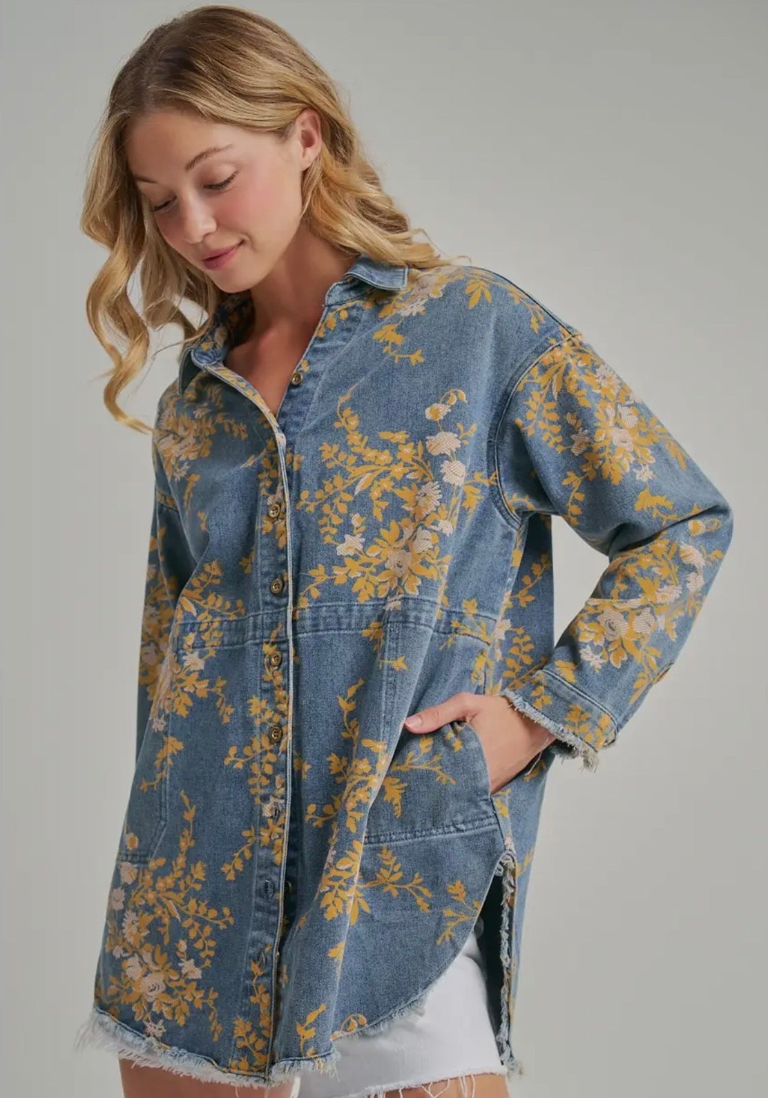Floral Denim Shirt