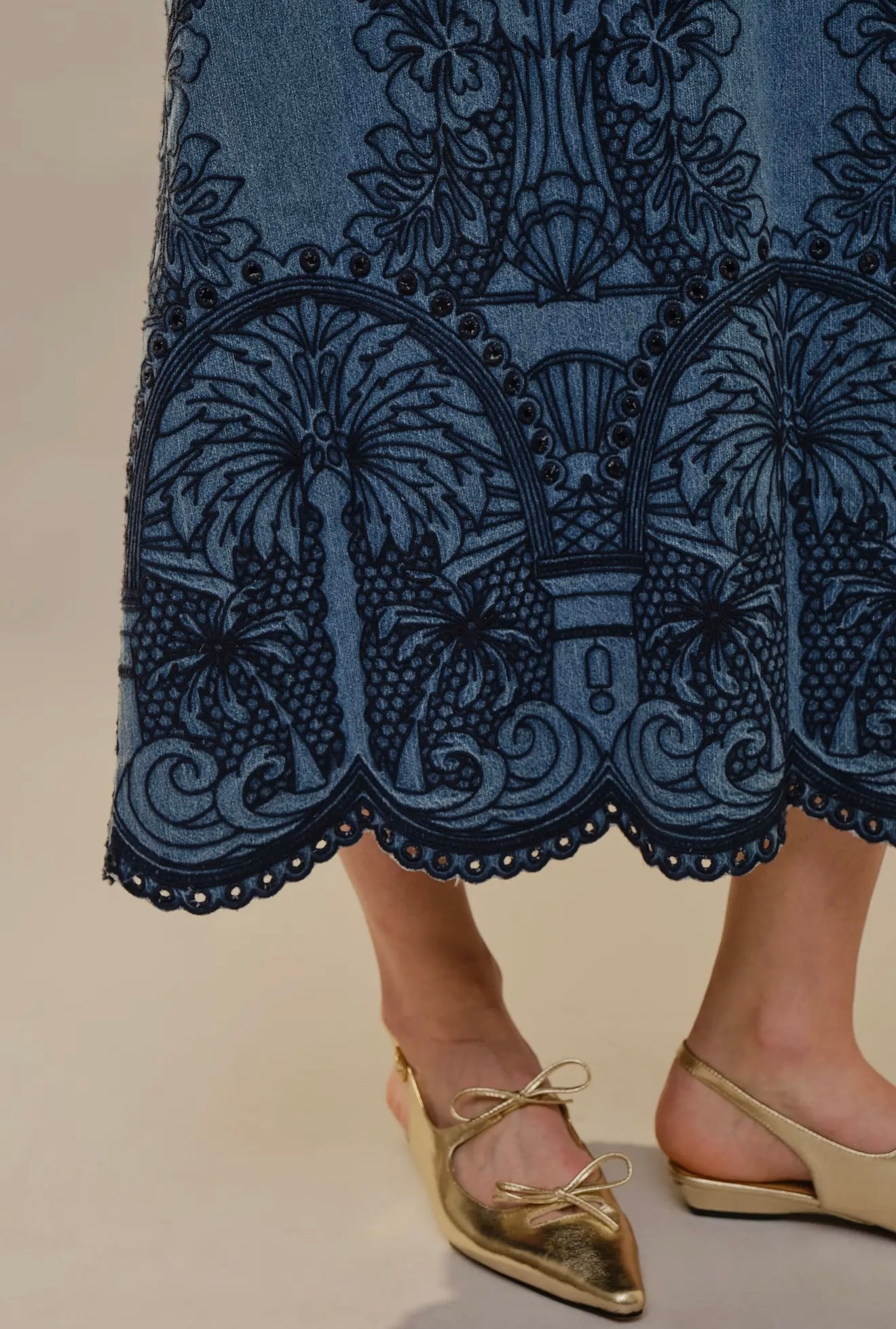 Embroidered Hem Dress