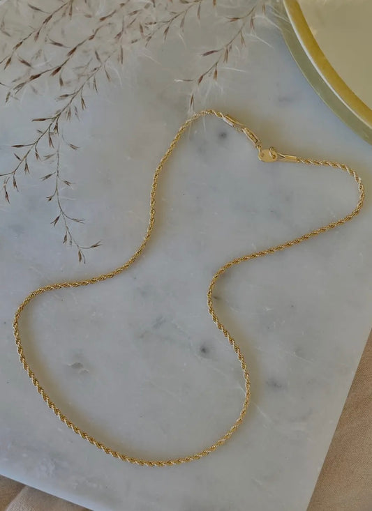 18K Gold Filled Rope Chain Necklace