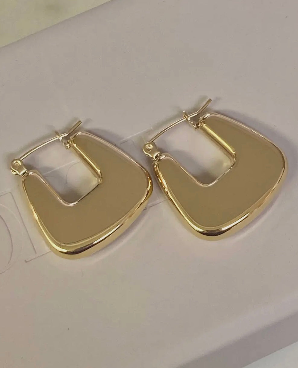18K Gold Filled Chunky Hoop Earrings – shopchequeredbluetx