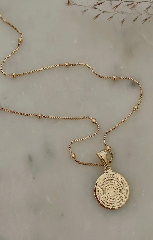 18K Gold Filled Lord's Prayer Necklace